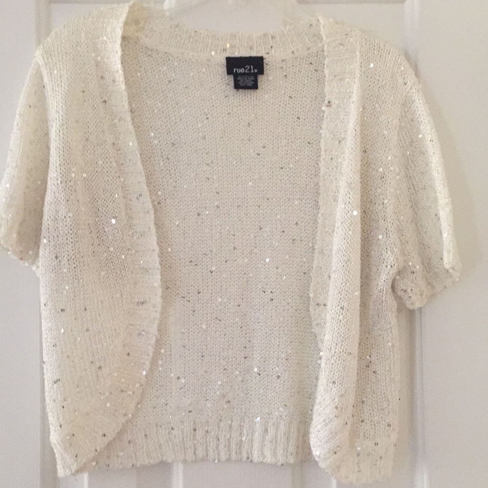 Shimmery Ivory Shrug/ Cardigan